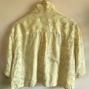 Vintage cropped yellow button up